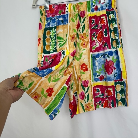 Vintage Hilo Hattie 2-Pc Top Blouse Short Womens Medium Vibrant Floral Hawaiian - Picture 5 of 16